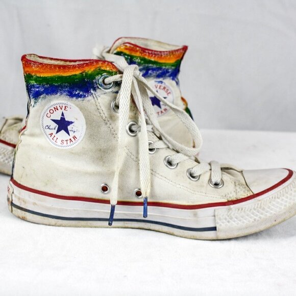 Converse All Star High Tops Rainbow Paint … - Picture 3 of 9